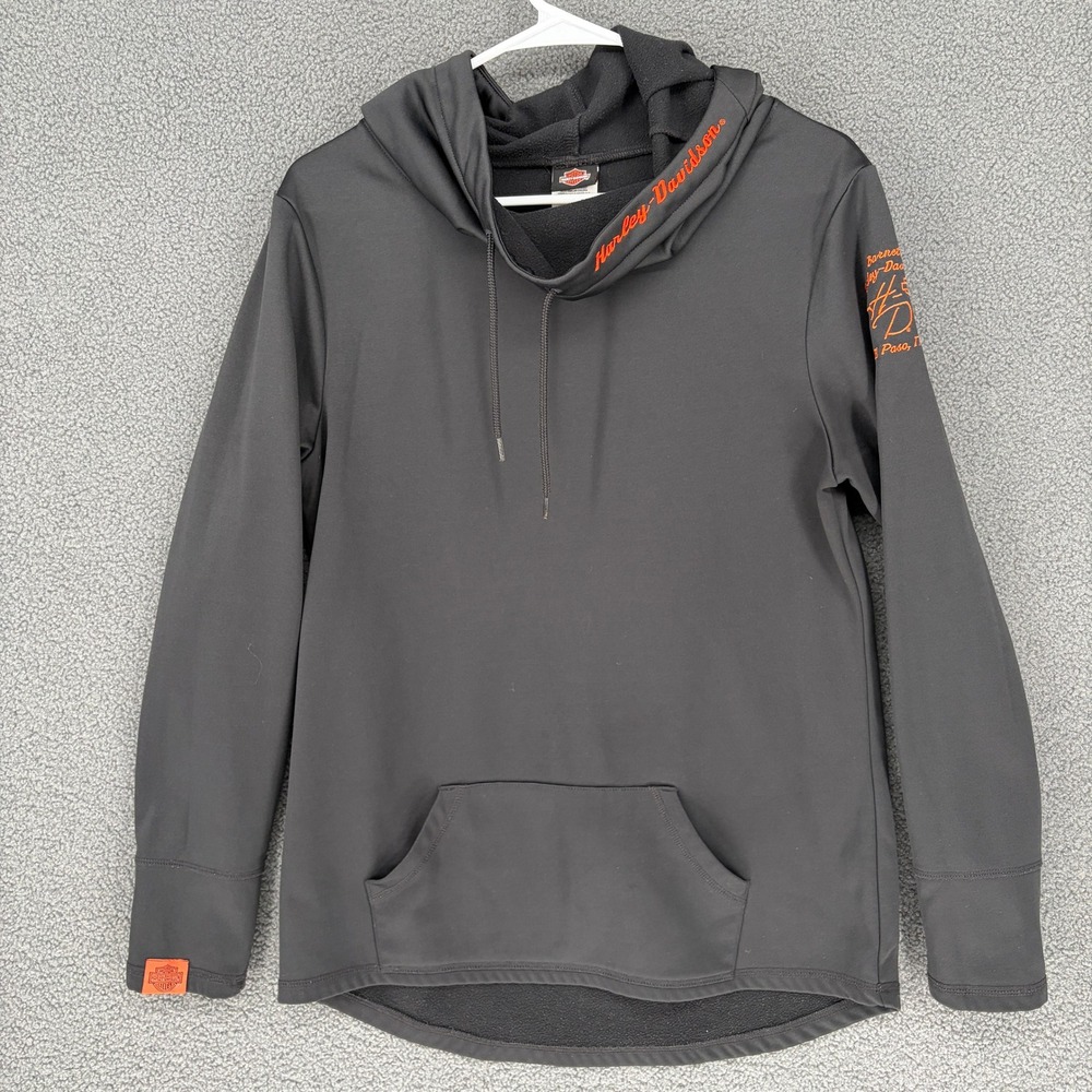 Harley-Davidson Barnett El Paso TX Performance Hoodie Black Orange Mens Medium
